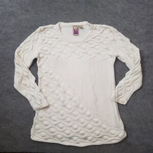 Original Anthony Sweater Womens M Medium Off White‎ Long Sleeve Knit Round Neck